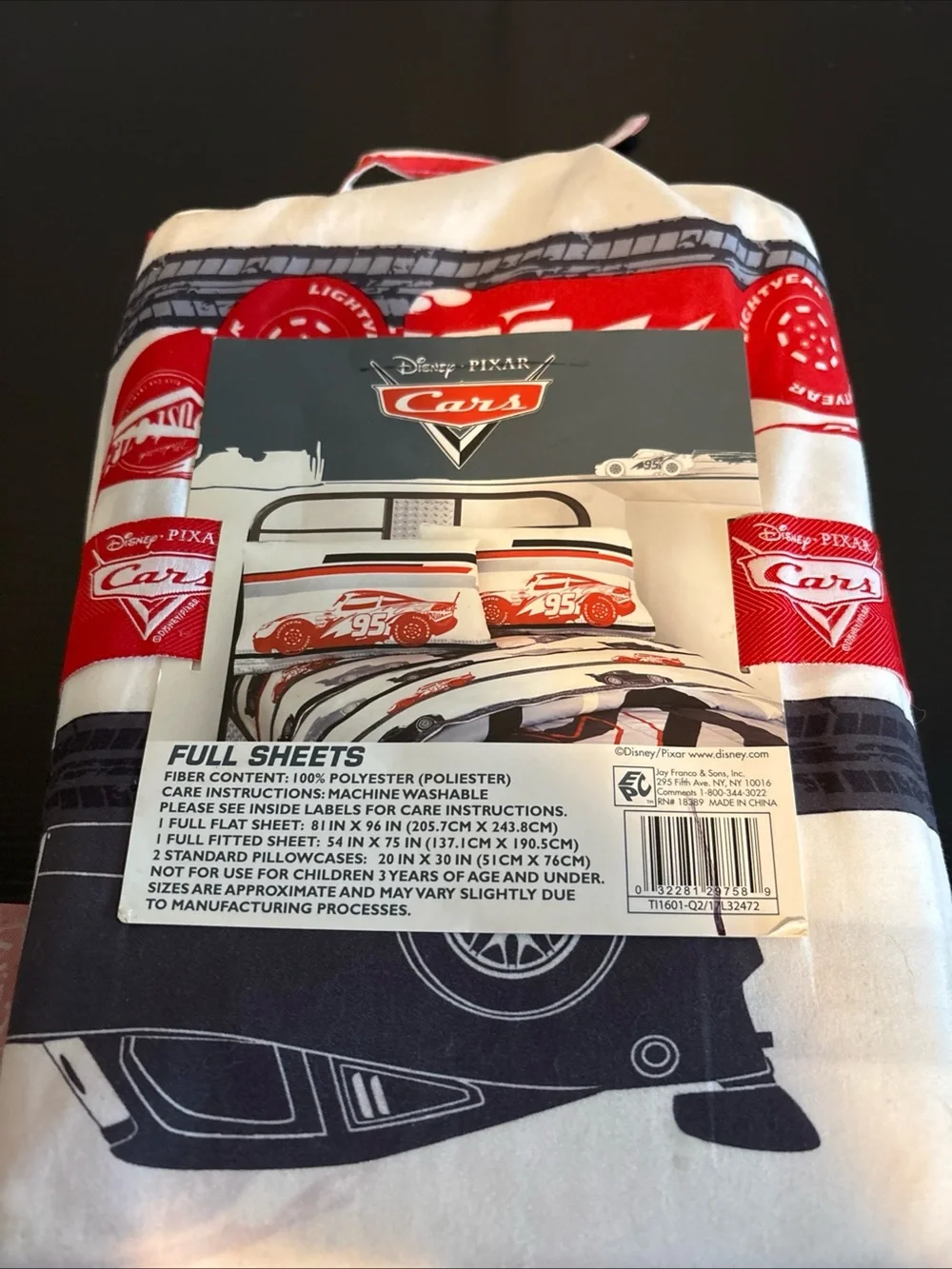 Disney Pixar Cars Lightning McQueen #95 Full Sheet Set NWT Jay Franco Bedding